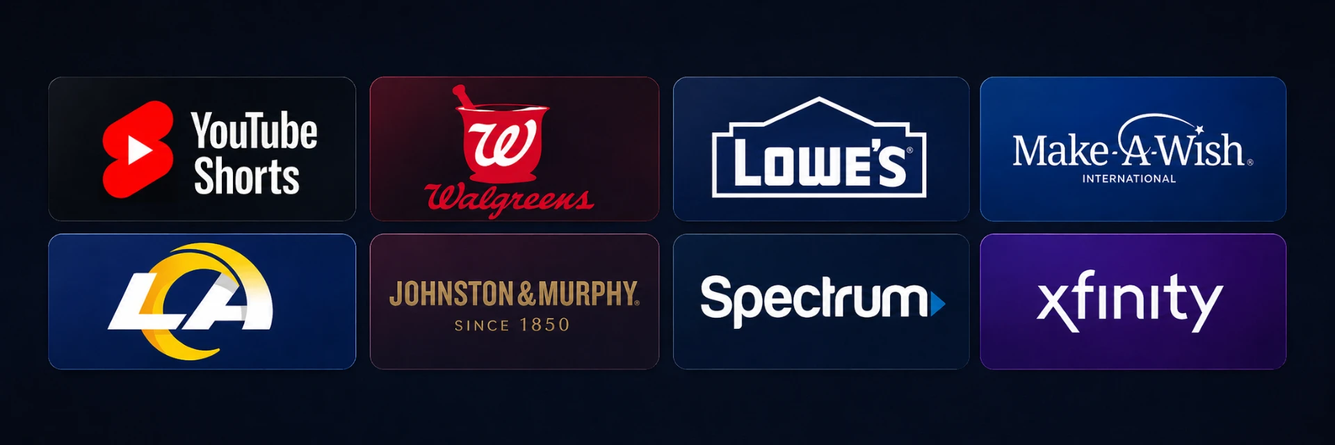 Brands already using RCS for Business: YouTube Shorts, Walgreens, Lowe's, Make-A-Wish, Los Angeles Rams, Johnston & Murphy, Spectrum, Xfinity