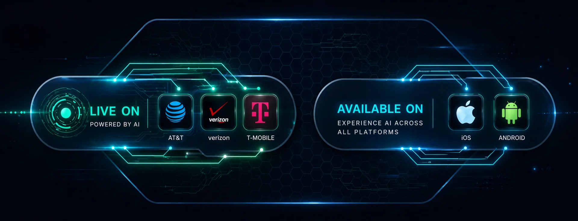 Live on AT&T, Verizon, T-Mobile - Available on iOS and Android